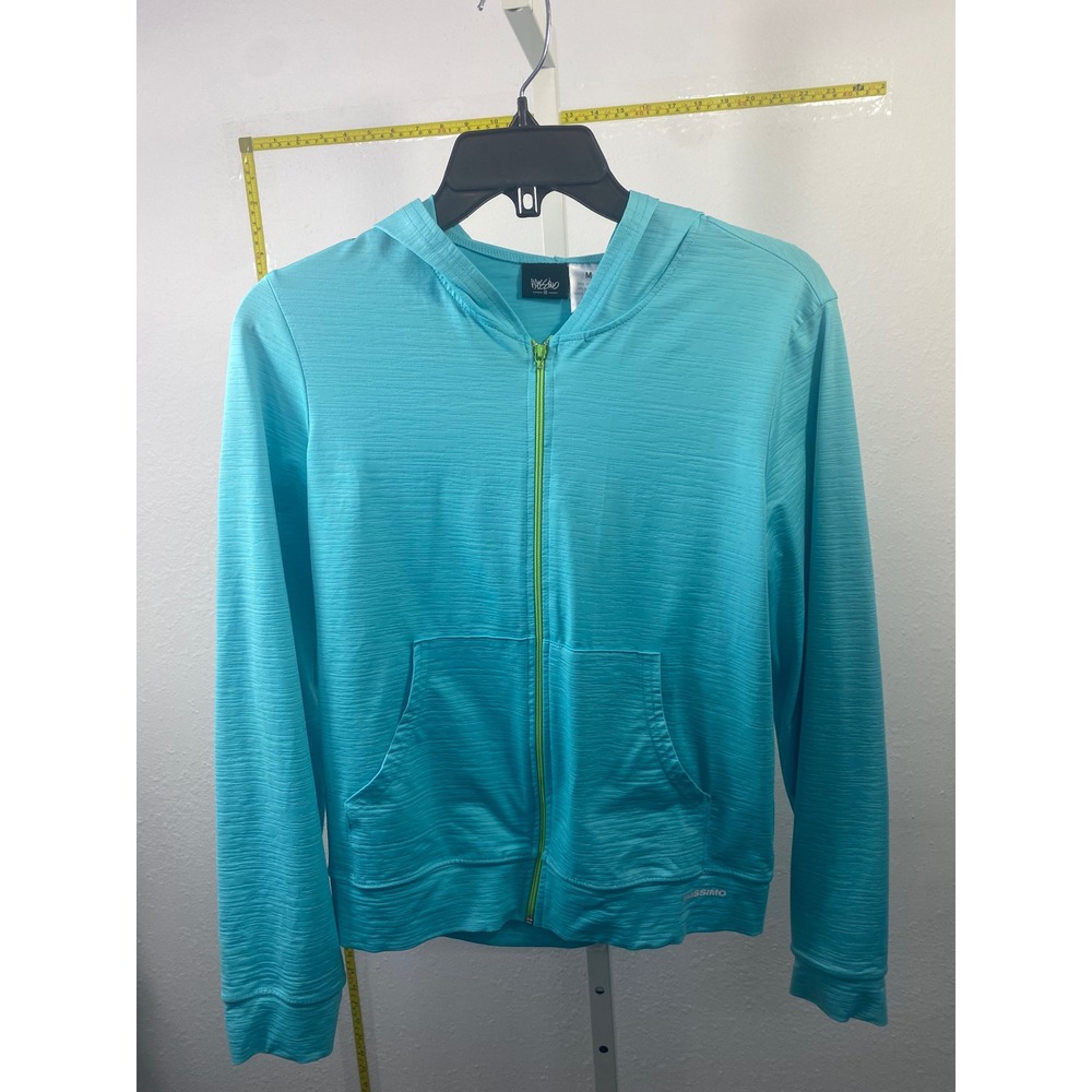 Mossimo Womens Turquoise Blue Full Zip Athletic Hoodie Jacket Size M Activewear
